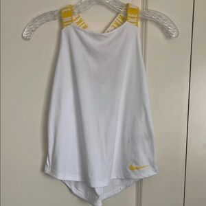 Nike White Tank Top with Yellow Accents